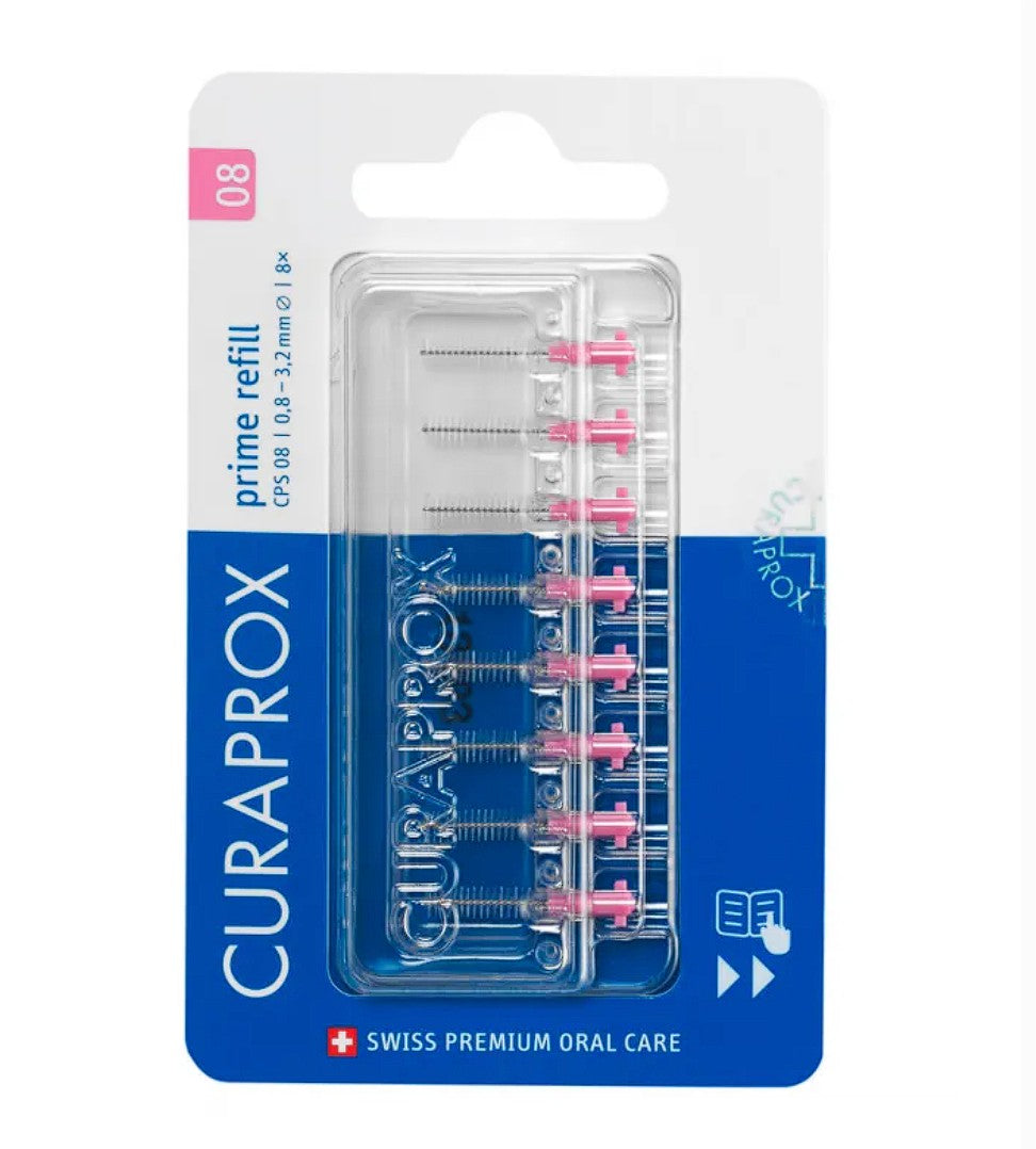 Curaprox® Interdental brush refill prime, size 08, 8 pcs.